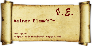 Veiner Elemér névjegykártya